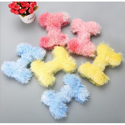 Factory directly sell Soft Plush Bone Shaped chew Squeak Dog Toys with stuffing